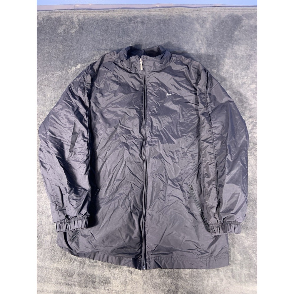 Vintage Nike Windbreaker Zip Up Black Embroidered Jacket Men XL